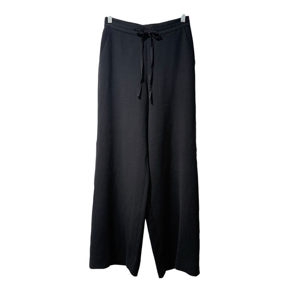 Rebecca Taylor Black Wide-Leg Drawstring Pants
